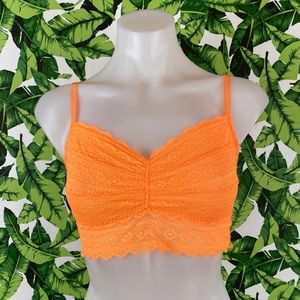 5 for $25 PINK VS Orange Lace Bralette
